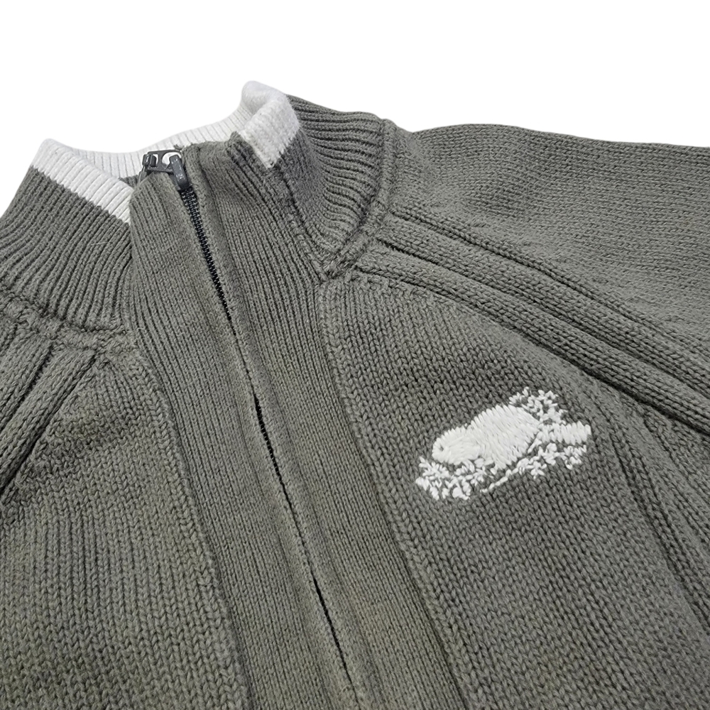 Roots Knit Baby Cardigan Green Canadian Beaver Sweater Retro Zip Up Jump… - Picture 5 of 15